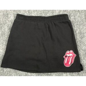 The Rolling Stones Girls Large 10/12 Black Graphic Band Tongue Logo‎ Skort
